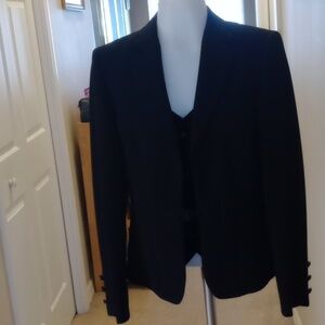 Vintage Basler black jacket with built in velvet vest size US 6